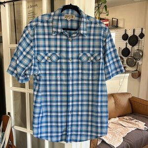Duluth Trading Co. Short-Sleeve Plaid Shirt (L)